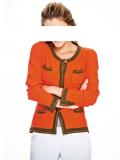 Strickjacke orange-khaki