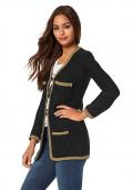 Strickjacke schwarz-gold