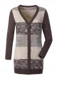 Strickjacke taupe-bunt