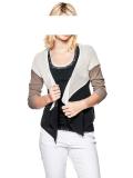 Strickjacke taupe-ecru-schwarz