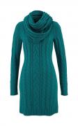 Strickkleid mit Schal petrol