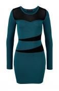 Strickkleid petrol-schwarz Gr??e 38