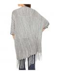 Strickponcho grau-silberfarben