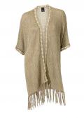 Strickponcho taupe-gold Gr. 34