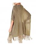 Strickponcho taupe-gold Gr. 34