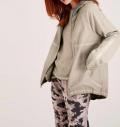 Sweat-Blouson taupe-silberfarben