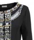 Sweatjacke mit Strass schwarz