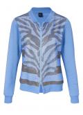 Sweatjacke mit Strasssteinen jeansblau