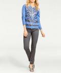 Sweatjacke mit Strasssteinen jeansblau