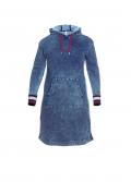 Sweatkleid m Kapuze in Moonwashed-Denim-Optik