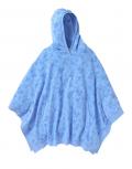 Sweatponcho blau-gemustert