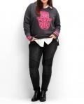 Sweatshirt anthrazit-pink