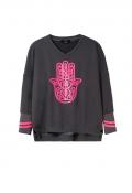 Sweatshirt anthrazit-pink Gr. 40