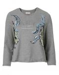 Sweatshirt mit Druck grau meliert