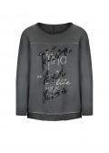 Sweatshirt mit Folien-Druck und Pailletten anthrazit