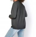 Sweatshirt mit Folien-Druck und Pailletten anthrazit