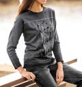 Sweatshirt mit Folien-Druck und Pailletten anthrazit