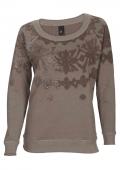 Sweatshirt mit Glitzerdruck taupe