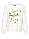 Sweatshirt mit Pailletten ecru