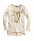 Sweatshirt mit Pailletten ecru-gold