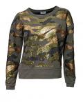 Sweatshirt mit Pailletten khaki