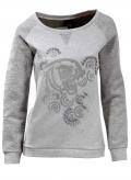 Sweatshirt mit Perlen grau