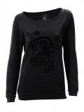 Sweatshirt mit Perlen schwarz