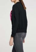 Sweatshirt mit Schluppe schwarz-pink