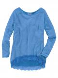 Sweatshirt mit Spitze blau