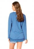 Sweatshirt mit Spitze blau