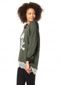 Sweatshirt mit Spitze oliv