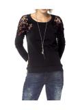 Sweatshirt mit Spitze schwarz