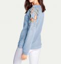 Sweatshirt mit Stickerei blau