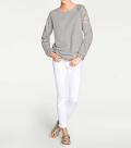 Sweatshirt mit Stickerei grau-melange