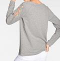 Sweatshirt mit Stickerei grau-melange