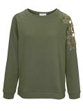 Sweatshirt mit Stickerei oliv