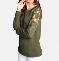 Sweatshirt mit Stickerei oliv