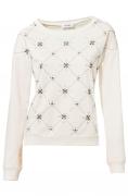 Sweatshirt mit Strass creme