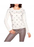 Sweatshirt mit Strass creme