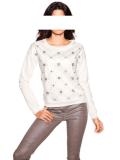 Sweatshirt mit Strass creme