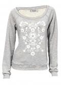 Sweatshirt mit Strass grau