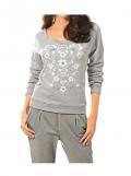 Sweatshirt mit Strass grau