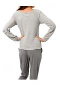 Sweatshirt mit Strass grau