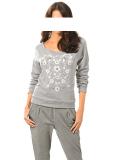 Sweatshirt mit Strass grau