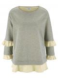 Sweatshirt mit Volants beige-goldfarben