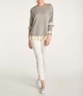 Sweatshirt mit Volants beige-goldfarben