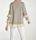 Sweatshirt mit Volants beige-goldfarben