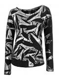 Sweatshirt silber-schwarz