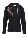 Sweatshirtjacke mit Stickerei schwarz