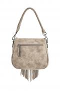 Tasche mit Fransen taupe